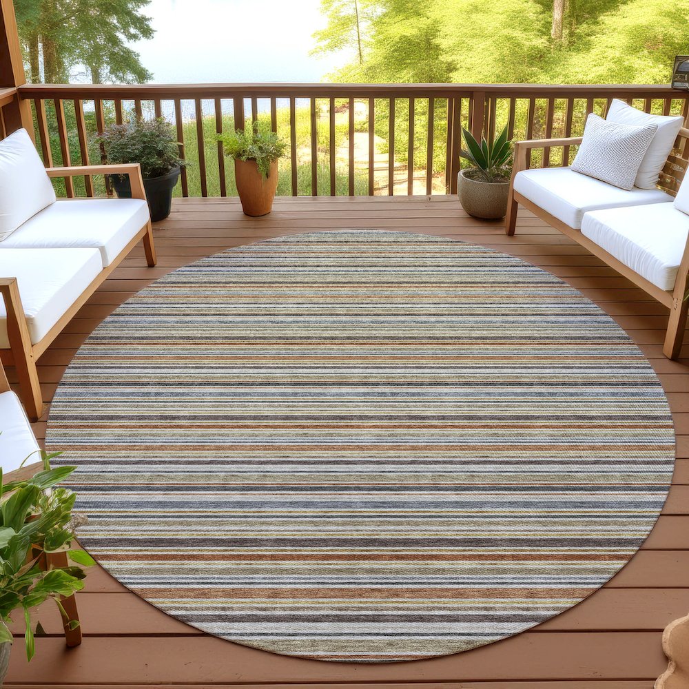 Luxury Washable Indoor/Outdoor Soft Essentials SE2 Multi 8' x 8' Rug. Picture 6