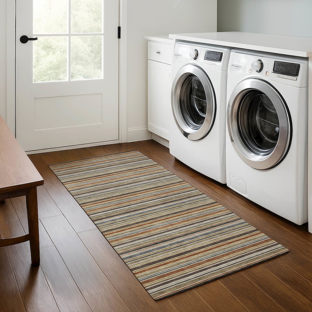 Luxury Washable Indoor/Outdoor Soft Essentials SE2 Multi 2'3" x 7'6" Runner Rug. Picture 5