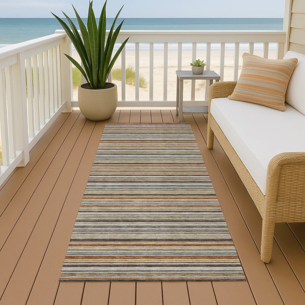 Luxury Washable Indoor/Outdoor Soft Essentials SE2 Multi 2'3" x 7'6" Runner Rug. Picture 6