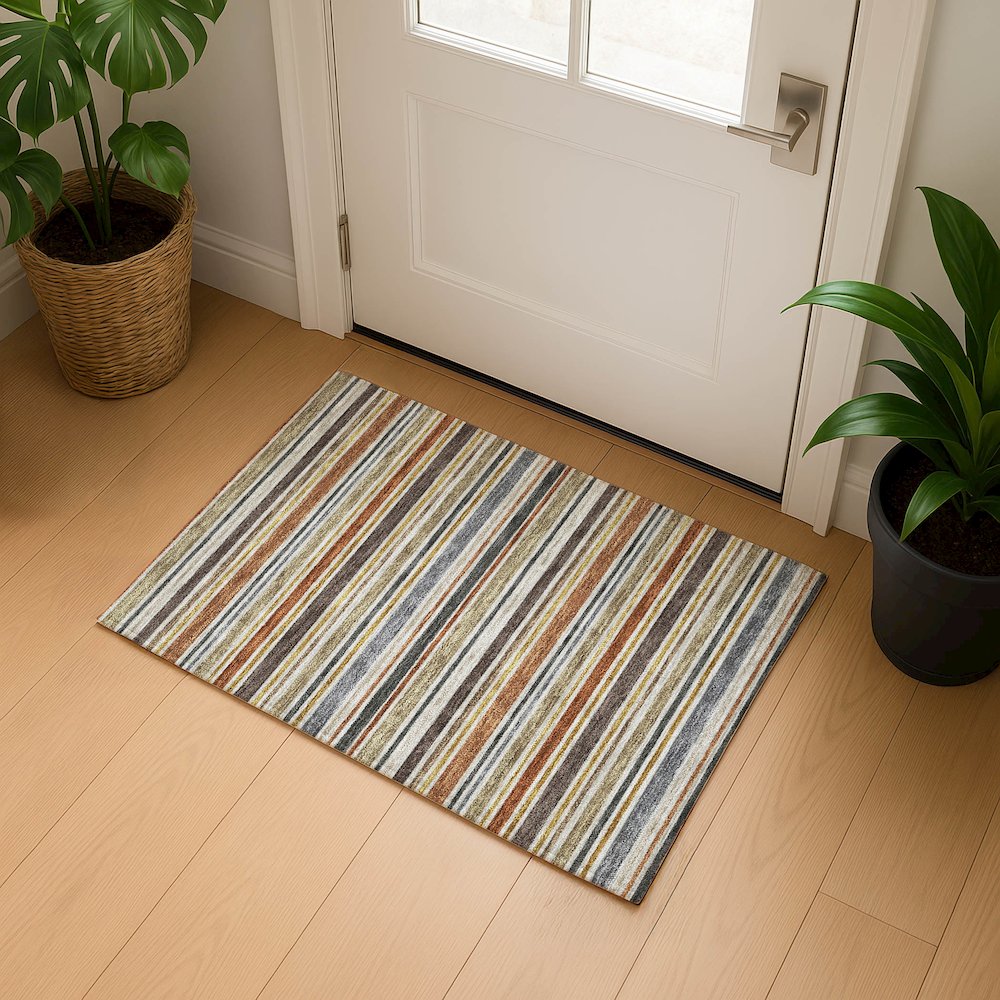 Luxury Washable Indoor/Outdoor Soft Essentials SE2 Multi 1'8" x 2'6" Rug. Picture 5