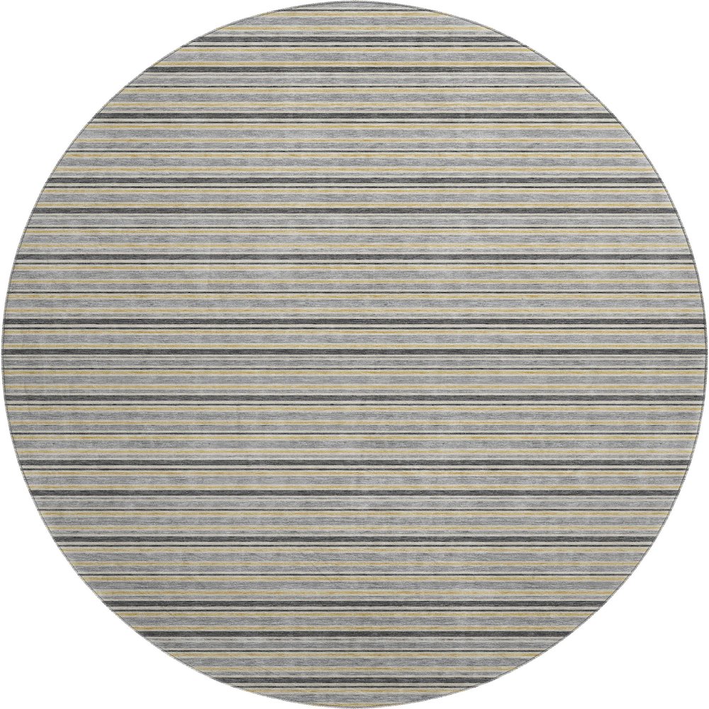 Luxury Washable Indoor/Outdoor Soft Essentials SE2 Gray 8' x 8' Rug. Picture 1