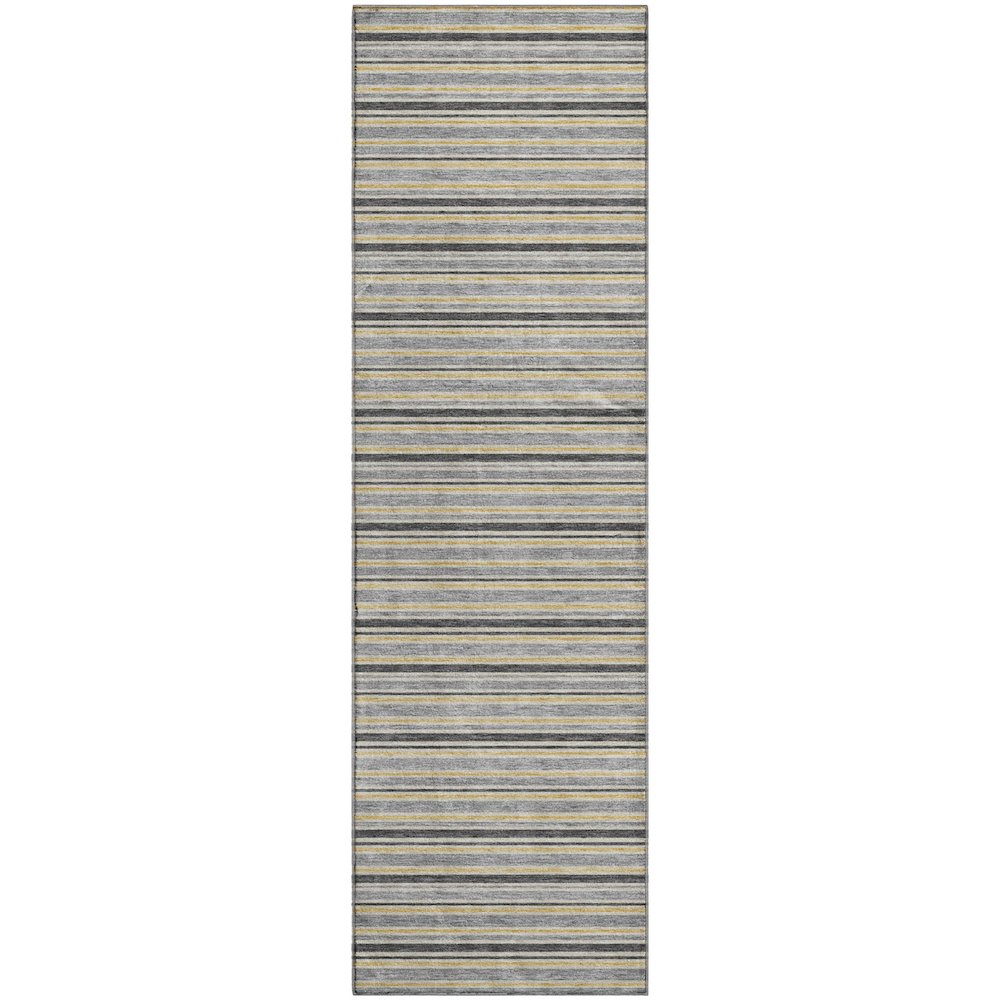 Luxury Washable Indoor/Outdoor Soft Essentials SE2 Gray 2'3" x 7'6" Runner Rug. Picture 1
