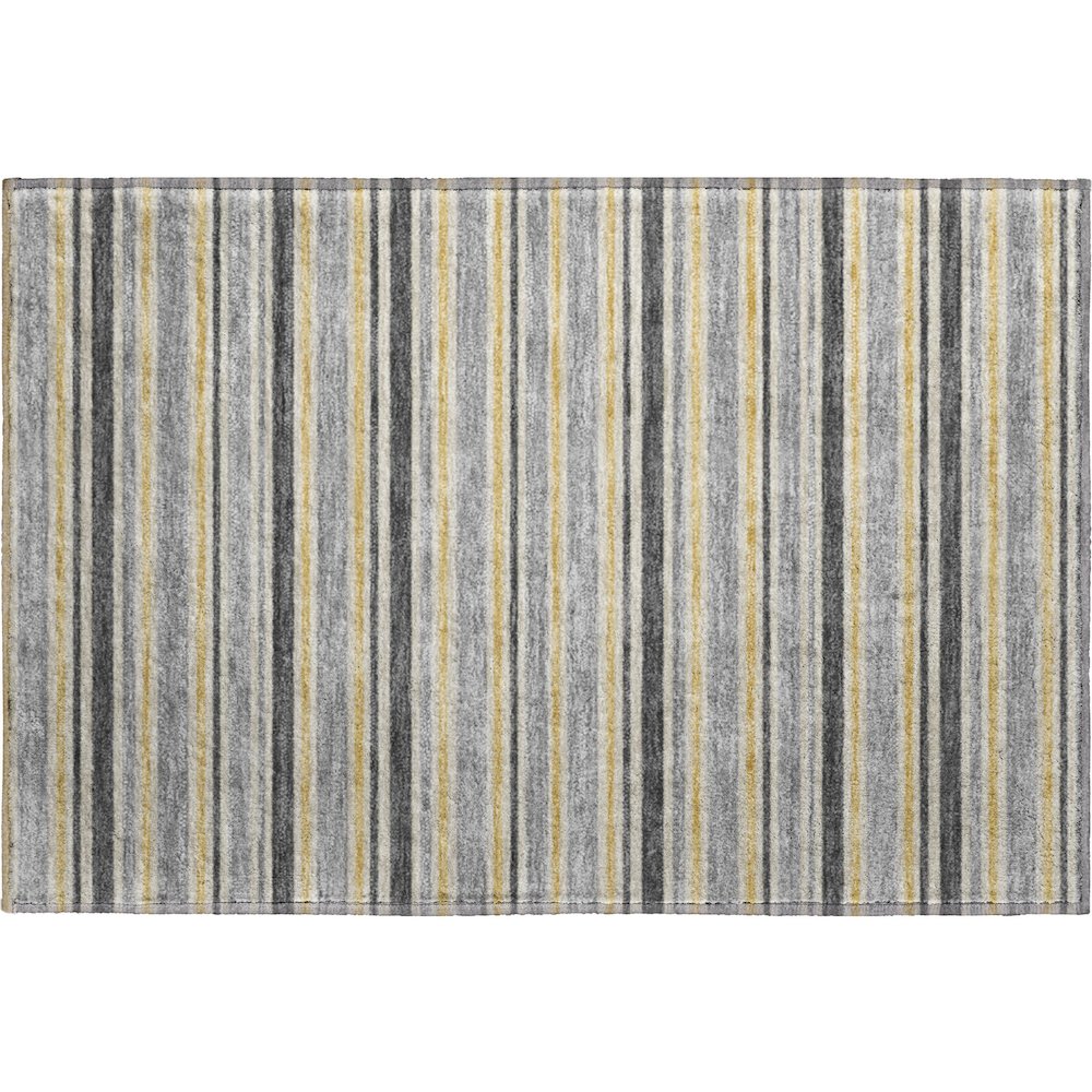 Luxury Washable Indoor/Outdoor Soft Essentials SE2 Gray 1'8" x 2'6" Rug. Picture 1