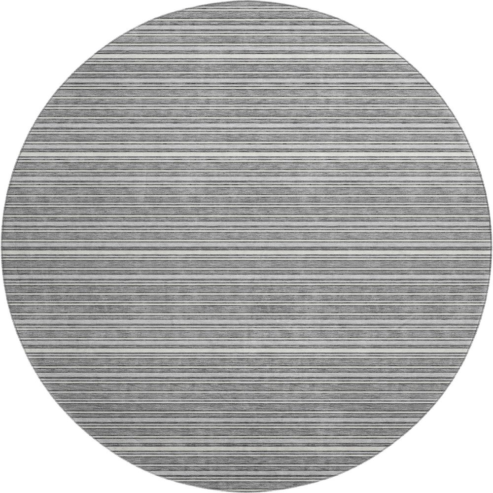 Luxury Washable Indoor/Outdoor Soft Essentials SE2 Gray 8' x 8' Rug. Picture 1