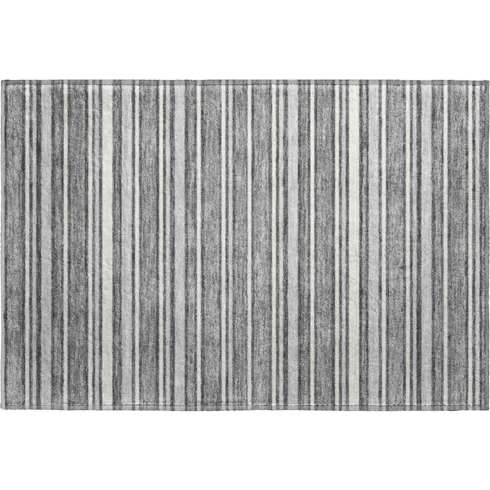 Luxury Washable Indoor/Outdoor Soft Essentials SE2 Gray 1'8" x 2'6" Rug. Picture 1