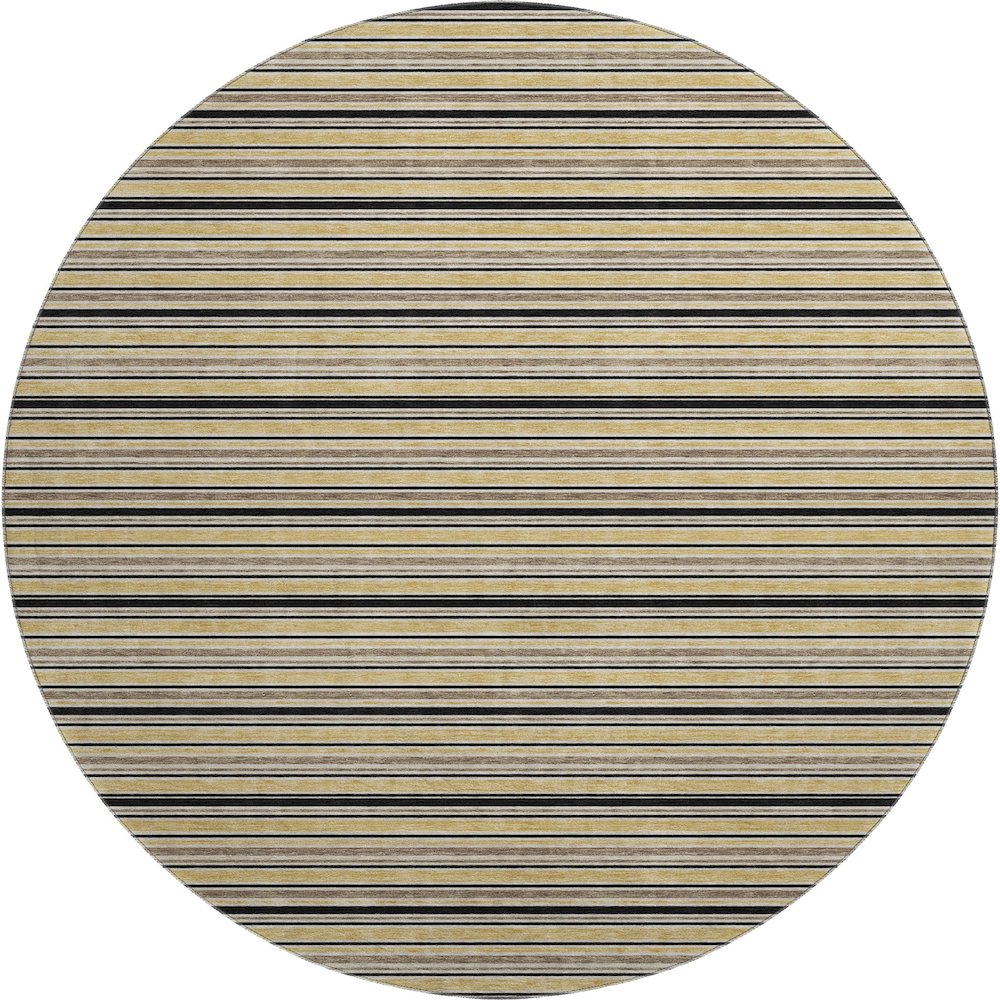 Luxury Washable Indoor/Outdoor Soft Essentials SE2 Gold 8' x 8' Rug. Picture 1