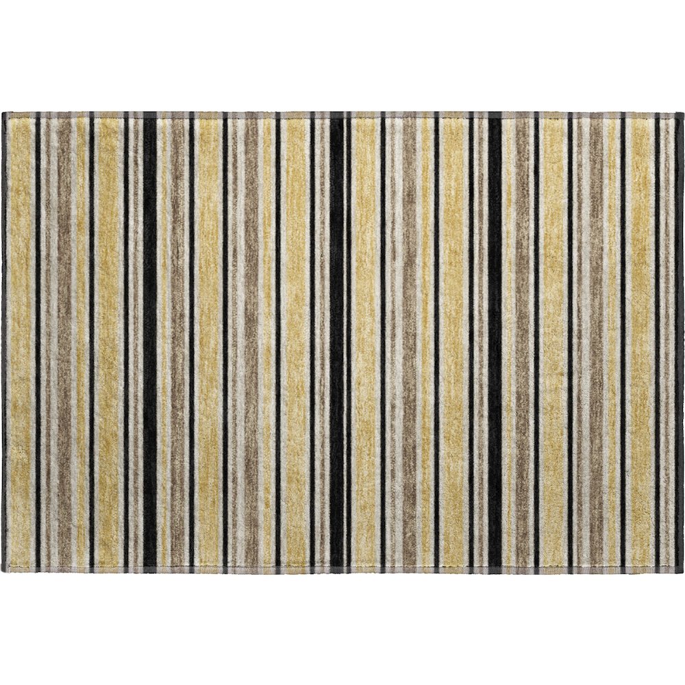 Luxury Washable Indoor/Outdoor Soft Essentials SE2 Gold 1'8" x 2'6" Rug. Picture 1