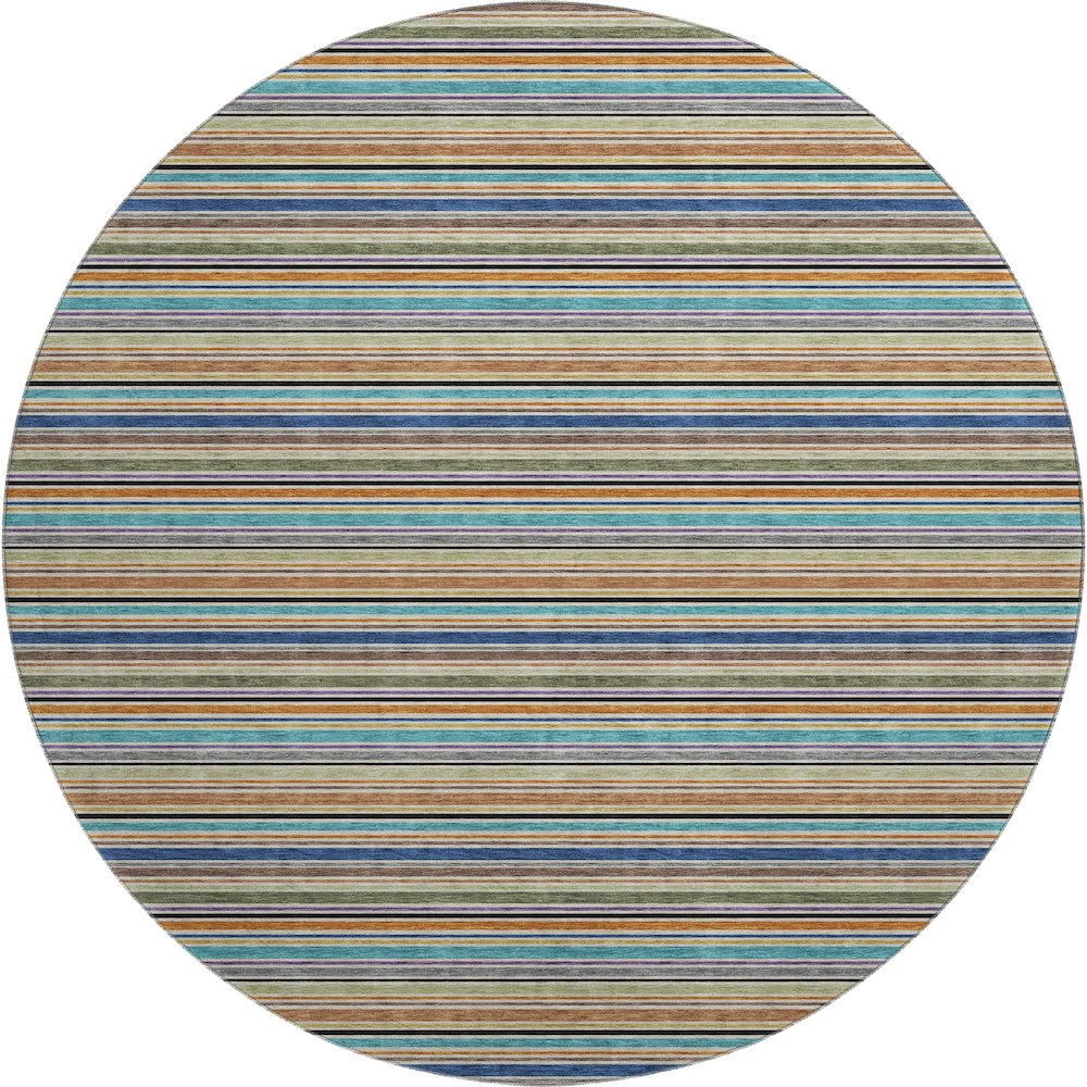 Luxury Washable Indoor/Outdoor Soft Essentials SE2 Multi 8' x 8' Rug. Picture 1