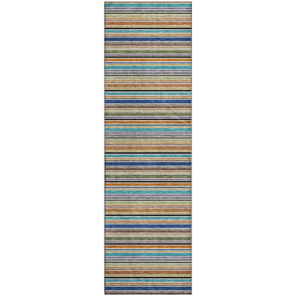 Luxury Washable Indoor/Outdoor Soft Essentials SE2 Multi 2'3" x 7'6" Runner Rug. Picture 1