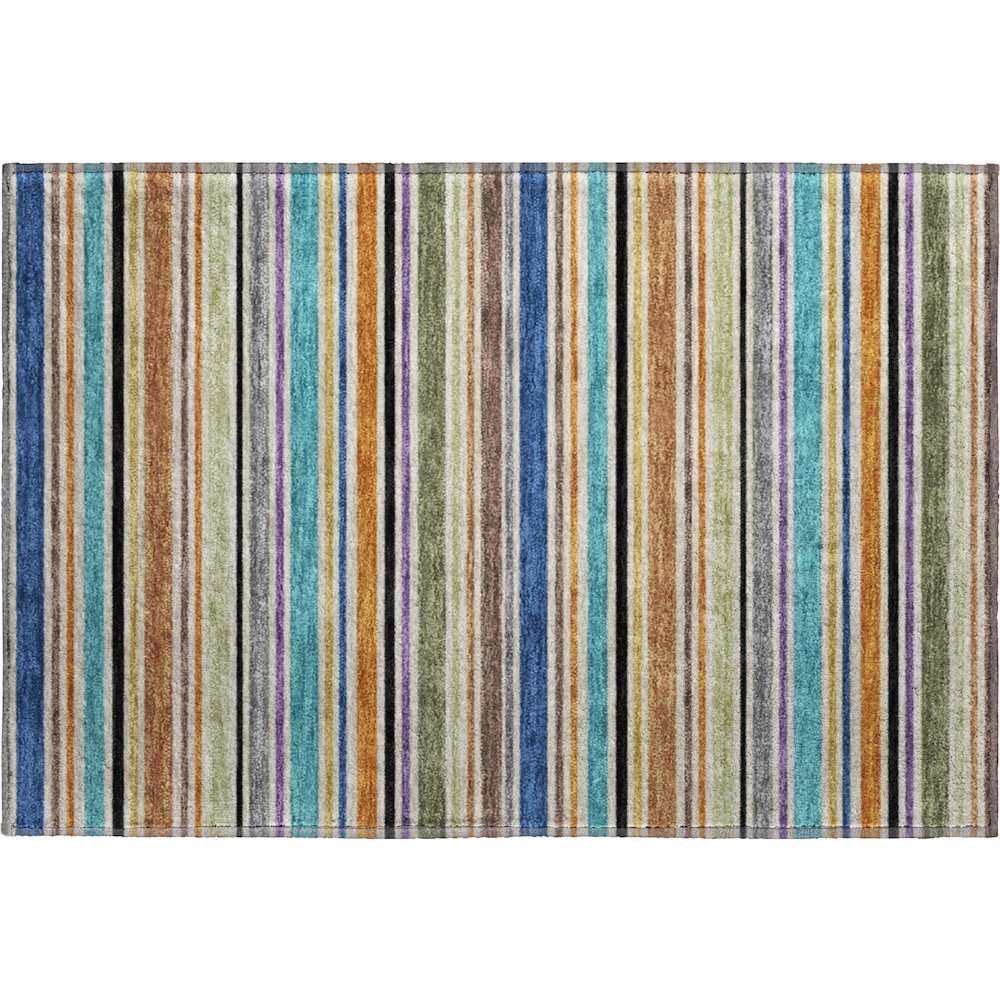 Luxury Washable Indoor/Outdoor Soft Essentials SE2 Multi 1'8" x 2'6" Rug. Picture 1