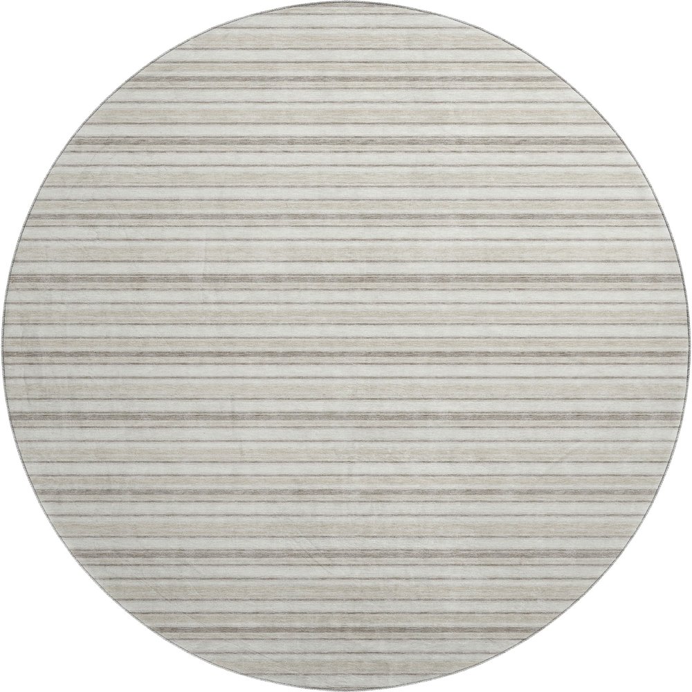 Luxury Washable Indoor/Outdoor Soft Essentials SE2 Ivory 8' x 8' Rug. Picture 1