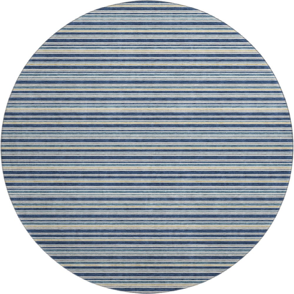Luxury Washable Indoor/Outdoor Soft Essentials SE2 Blue 8' x 8' Rug. Picture 1