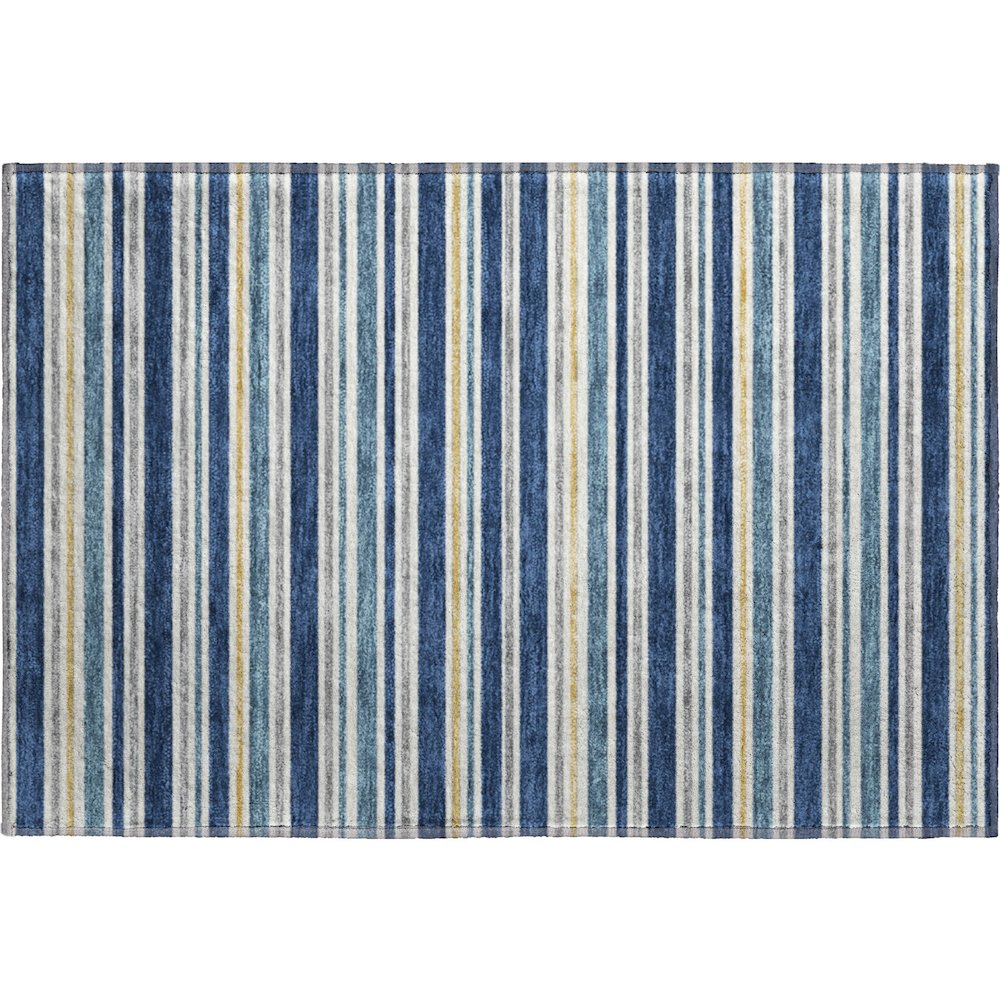 Luxury Washable Indoor/Outdoor Soft Essentials SE2 Blue 1'8" x 2'6" Rug. Picture 1