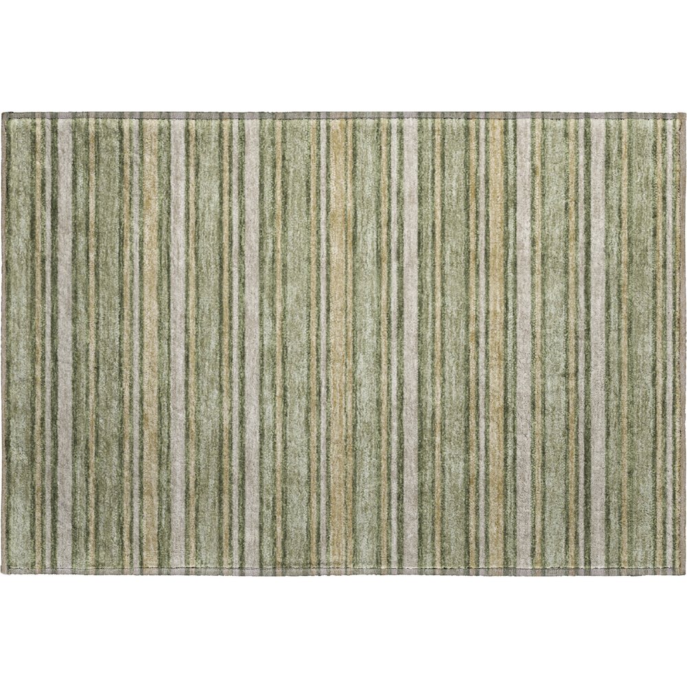 Luxury Washable Indoor/Outdoor Soft Essentials SE2 Green 1'8" x 2'6" Rug. Picture 1