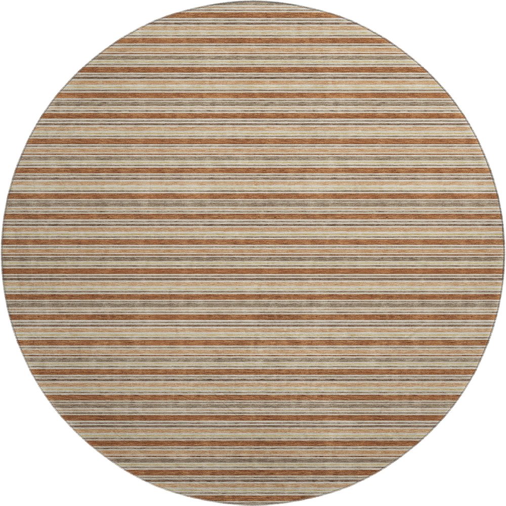 Luxury Washable Indoor/Outdoor Soft Essentials SE2 Orange 8' x 8' Rug. Picture 1