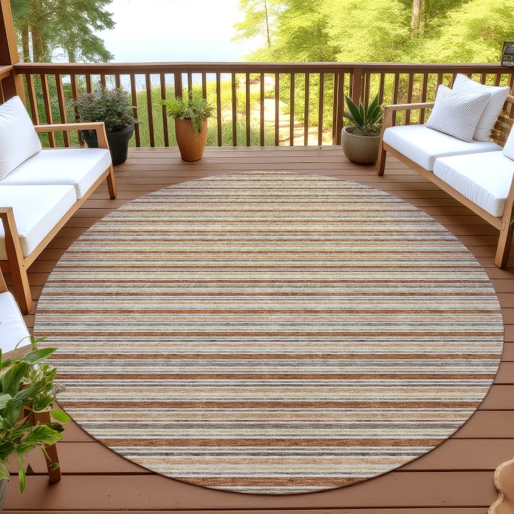 Luxury Washable Indoor/Outdoor Soft Essentials SE2 Orange 8' x 8' Rug. Picture 6