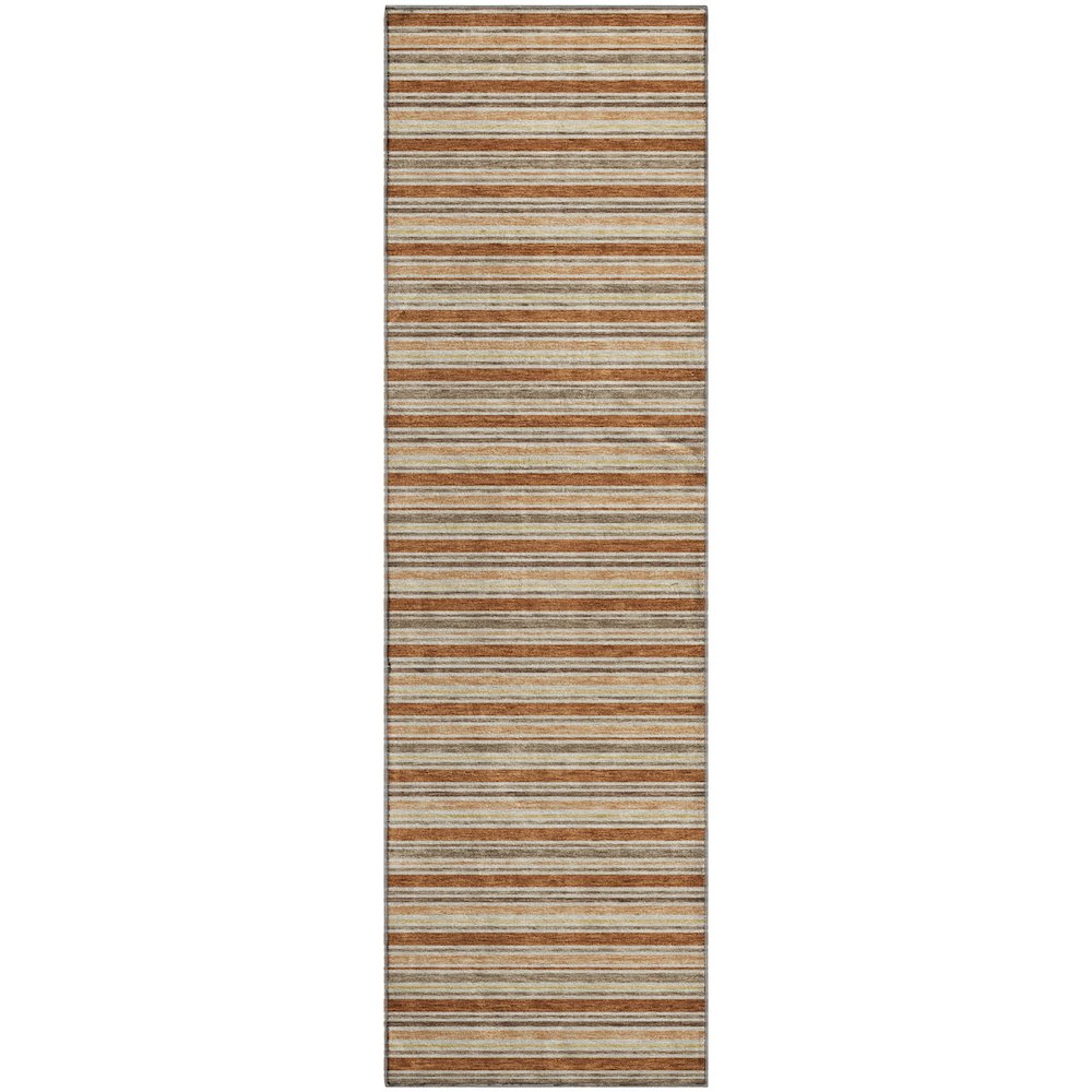 Luxury Washable Indoor/Outdoor Soft Essentials SE2 Orange 2'3" x 7'6" Runner Rug. Picture 1