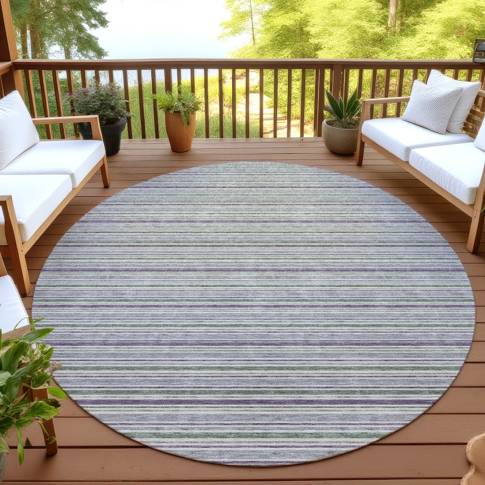 Luxury Washable Indoor/Outdoor Soft Essentials SE2 Gray 8' x 8' Rug. Picture 6
