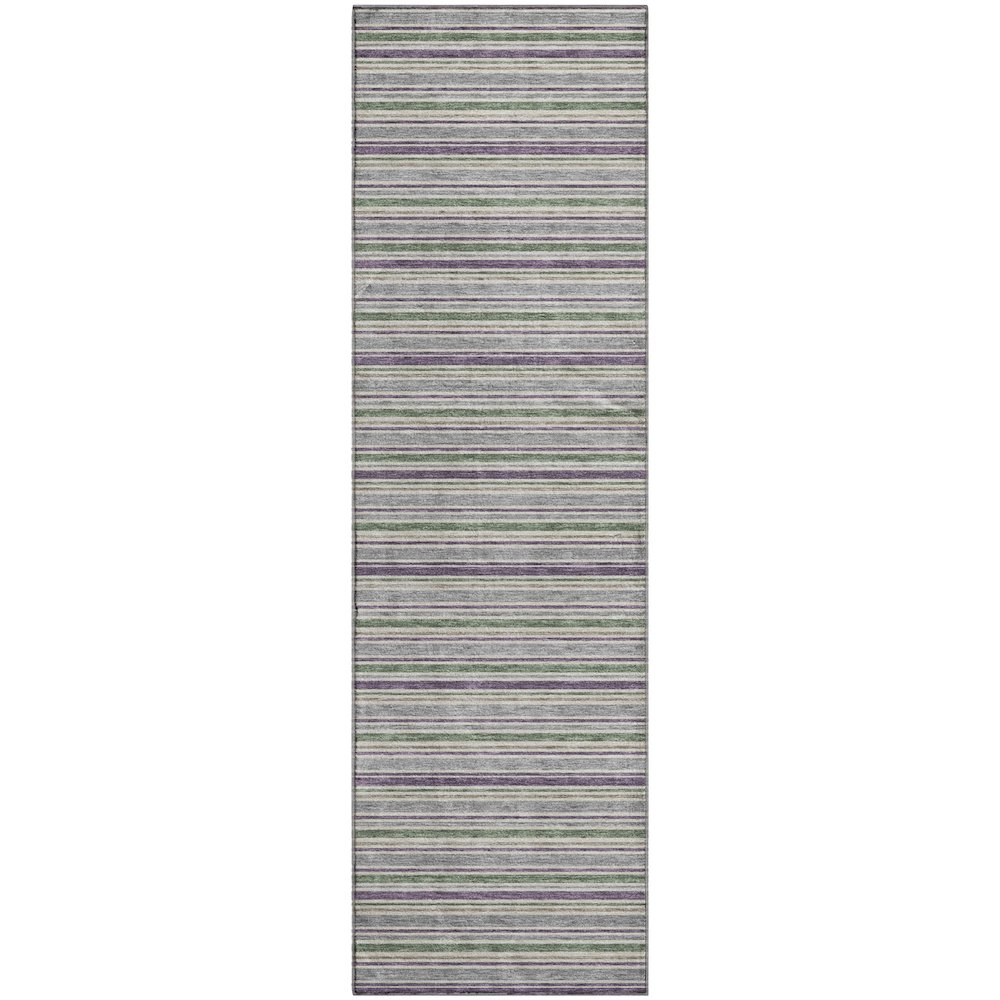 Luxury Washable Indoor/Outdoor Soft Essentials SE2 Gray 2'3" x 7'6" Runner Rug. Picture 1