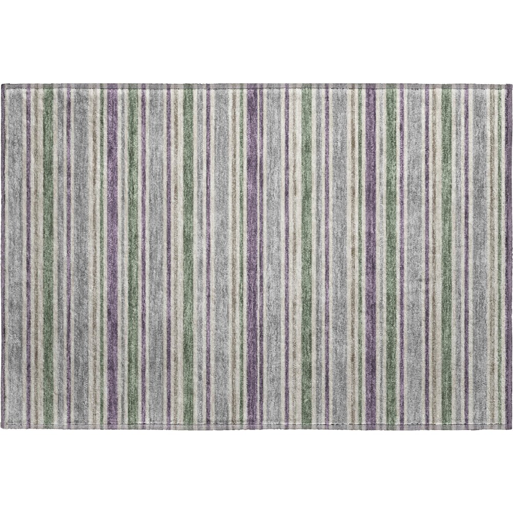 Luxury Washable Indoor/Outdoor Soft Essentials SE2 Gray 1'8" x 2'6" Rug. Picture 1