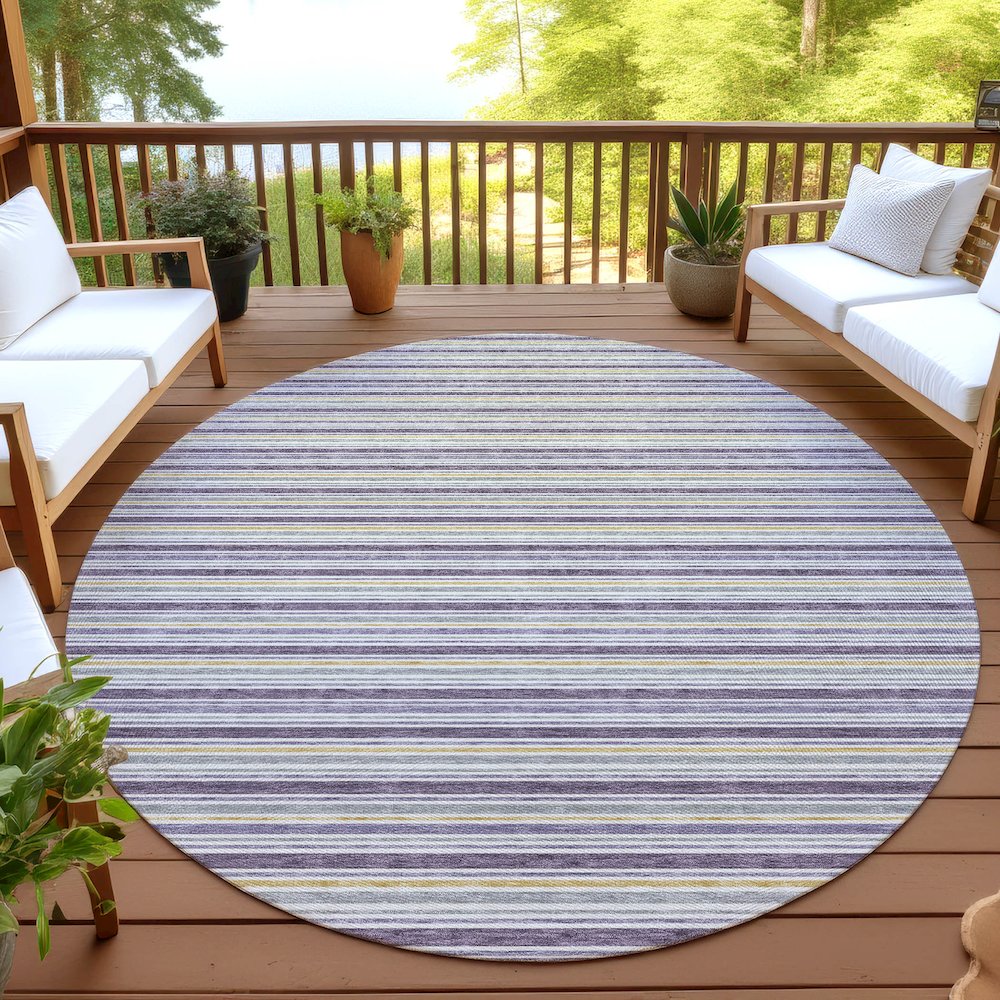 Luxury Washable Indoor/Outdoor Soft Essentials SE2 Purple 8' x 8' Rug. Picture 6