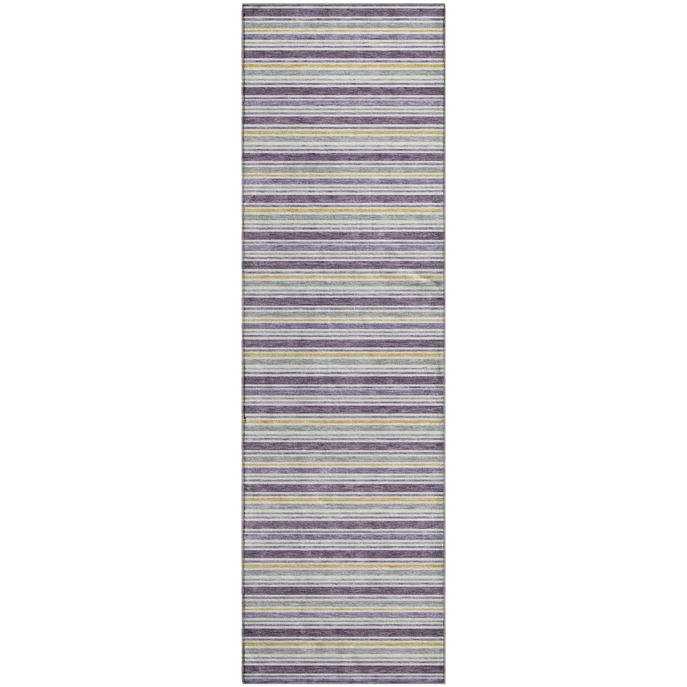 Luxury Washable Indoor/Outdoor Soft Essentials SE2 Purple 2'3" x 7'6" Runner Rug. Picture 1