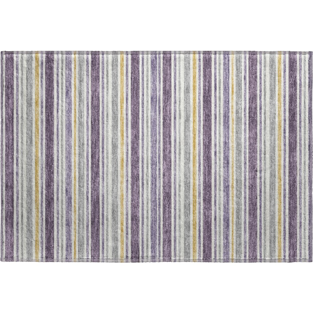 Luxury Washable Indoor/Outdoor Soft Essentials SE2 Purple 1'8" x 2'6" Rug. Picture 1