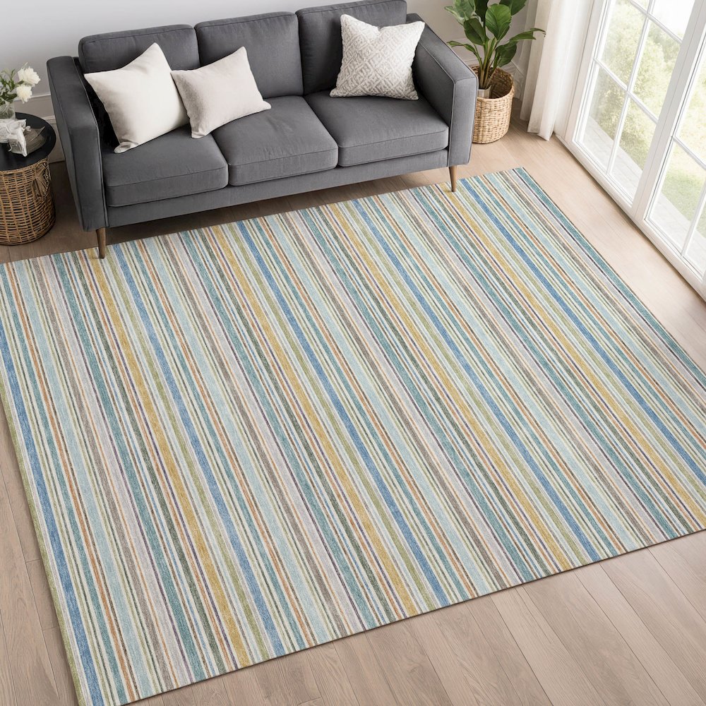 Luxury Washable Indoor/Outdoor Soft Essentials SE2 Multi 2'6" x 3'10" Rug. Picture 5
