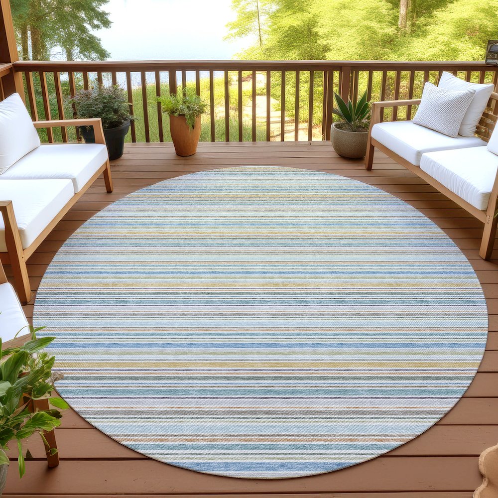 Luxury Washable Indoor/Outdoor Soft Essentials SE2 Multi 8' x 8' Rug. Picture 6