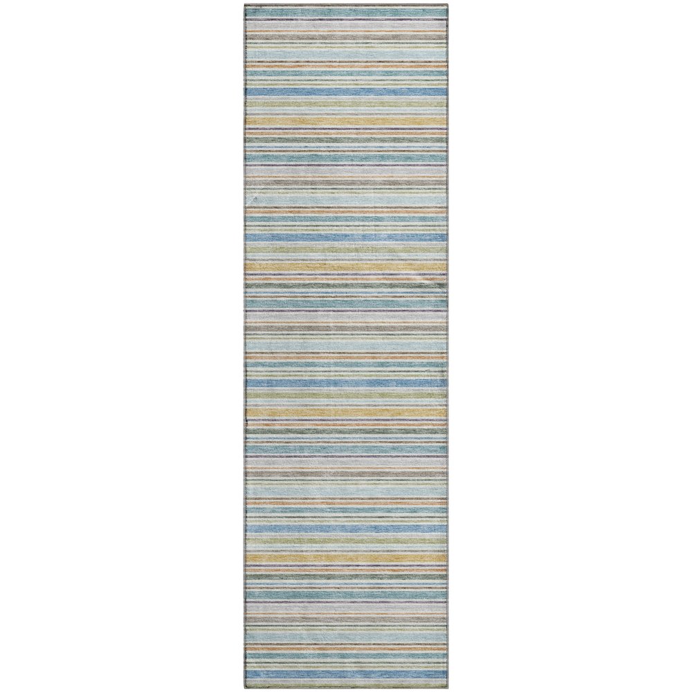 Luxury Washable Indoor/Outdoor Soft Essentials SE2 Multi 2'3" x 7'6" Runner Rug. Picture 1