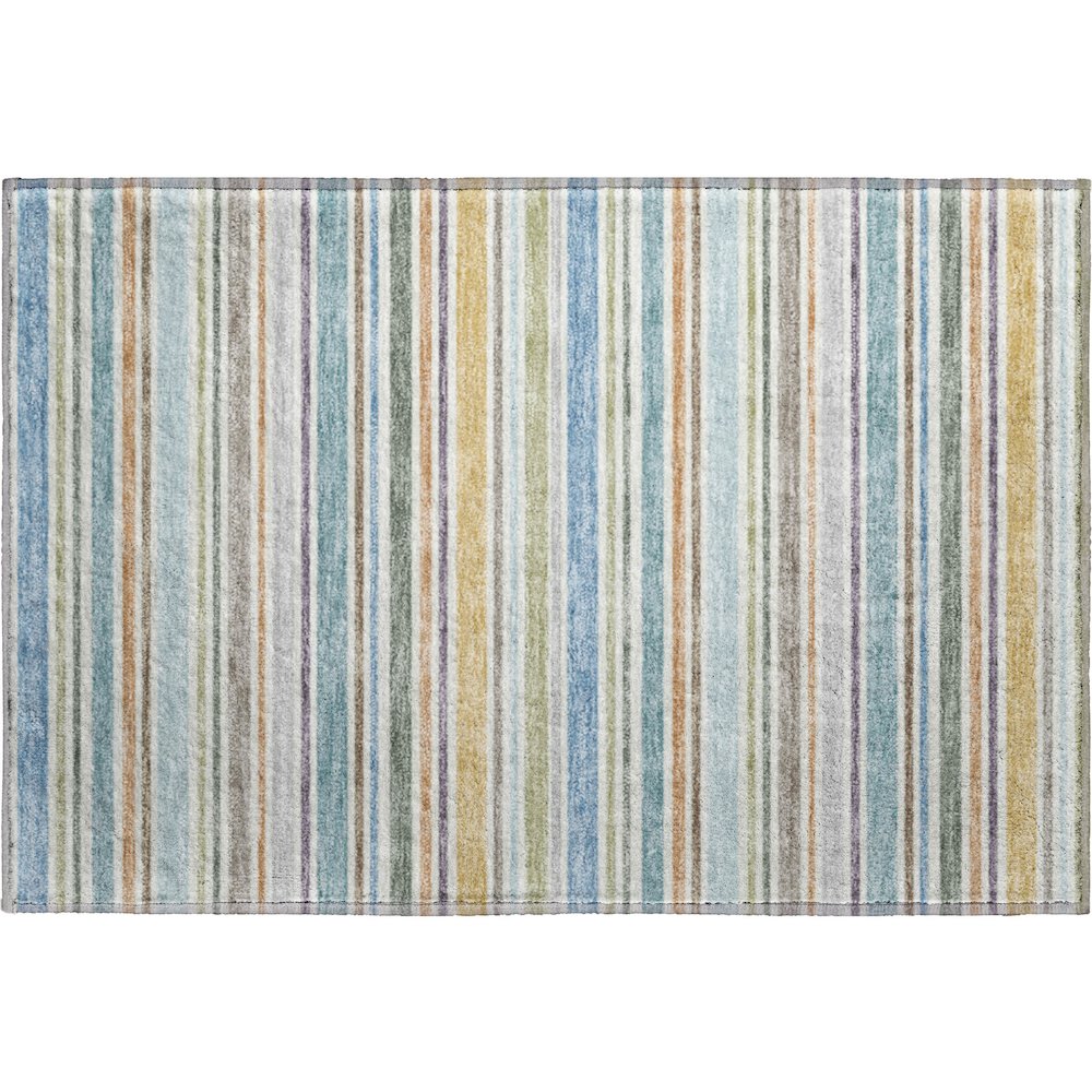 Luxury Washable Indoor/Outdoor Soft Essentials SE2 Multi 1'8" x 2'6" Rug. Picture 1