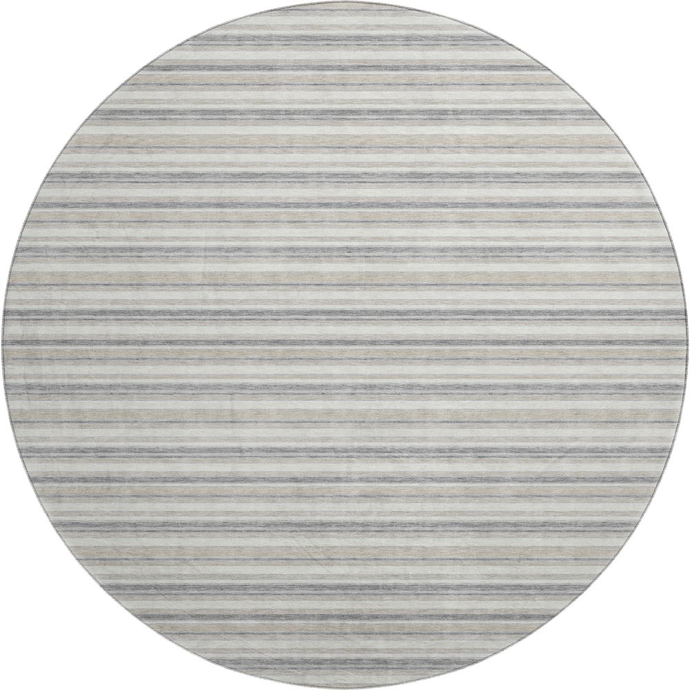 Luxury Washable Indoor/Outdoor Soft Essentials SE2 Gray 8' x 8' Rug. Picture 1