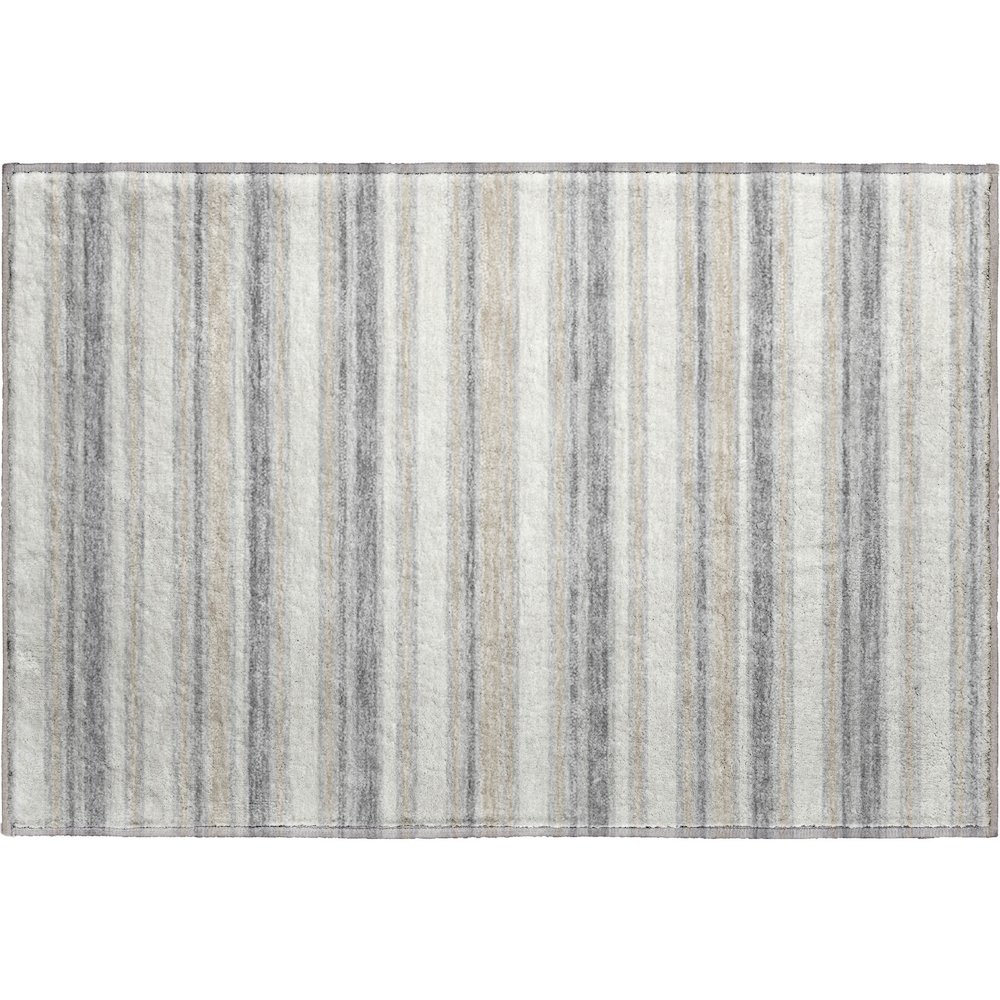 Luxury Washable Indoor/Outdoor Soft Essentials SE2 Gray 1'8" x 2'6" Rug. Picture 1