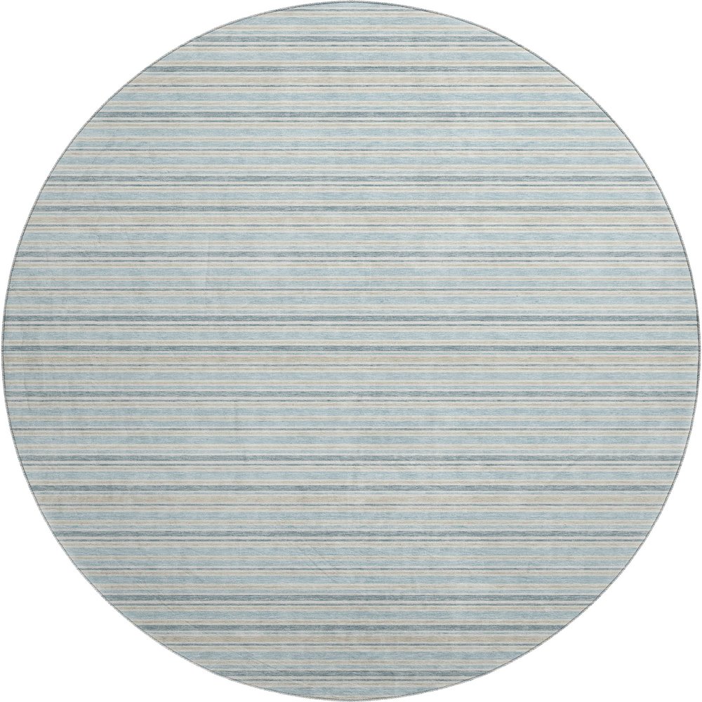 Luxury Washable Indoor/Outdoor Soft Essentials SE2 Blue 8' x 8' Rug. Picture 1