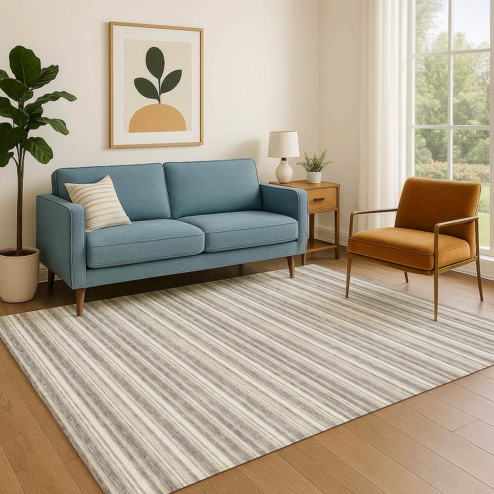 Luxury Washable Indoor/Outdoor Soft Essentials SE2 Brown 2'6" x 3'10" Rug. Picture 6