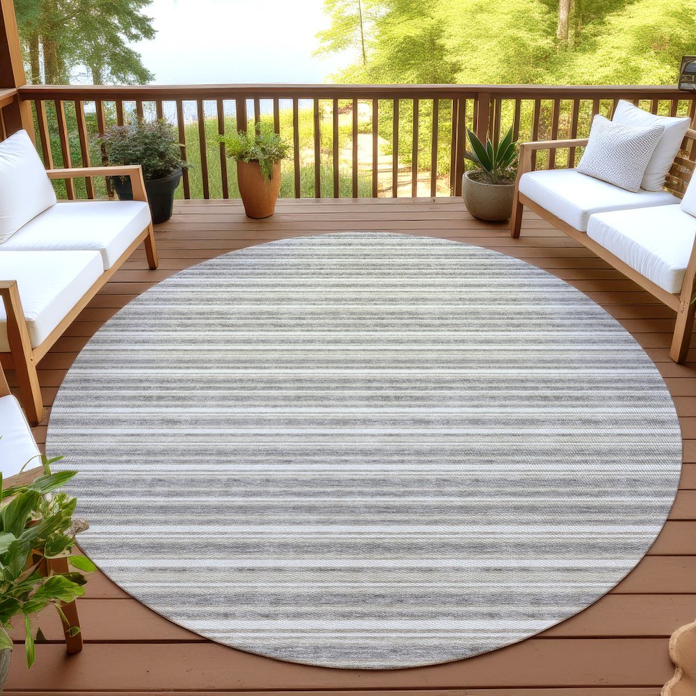 Luxury Washable Indoor/Outdoor Soft Essentials SE2 Brown 8' x 8' Rug. Picture 6