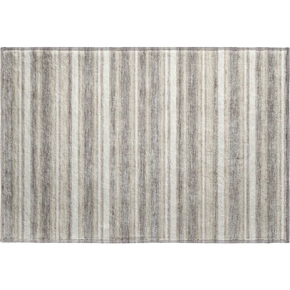 Luxury Washable Indoor/Outdoor Soft Essentials SE2 Brown 1'8" x 2'6" Rug. Picture 1