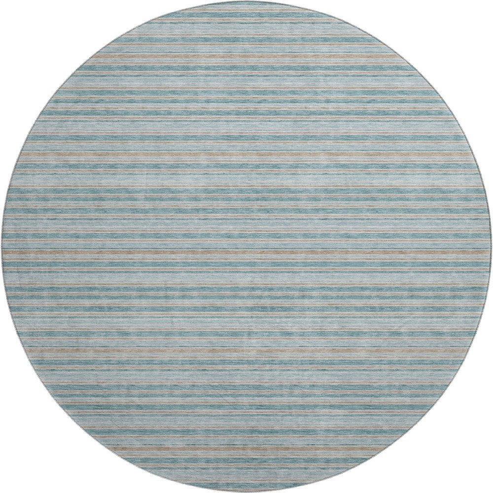Luxury Washable Indoor/Outdoor Soft Essentials SE2 Teal 8' x 8' Rug. Picture 1