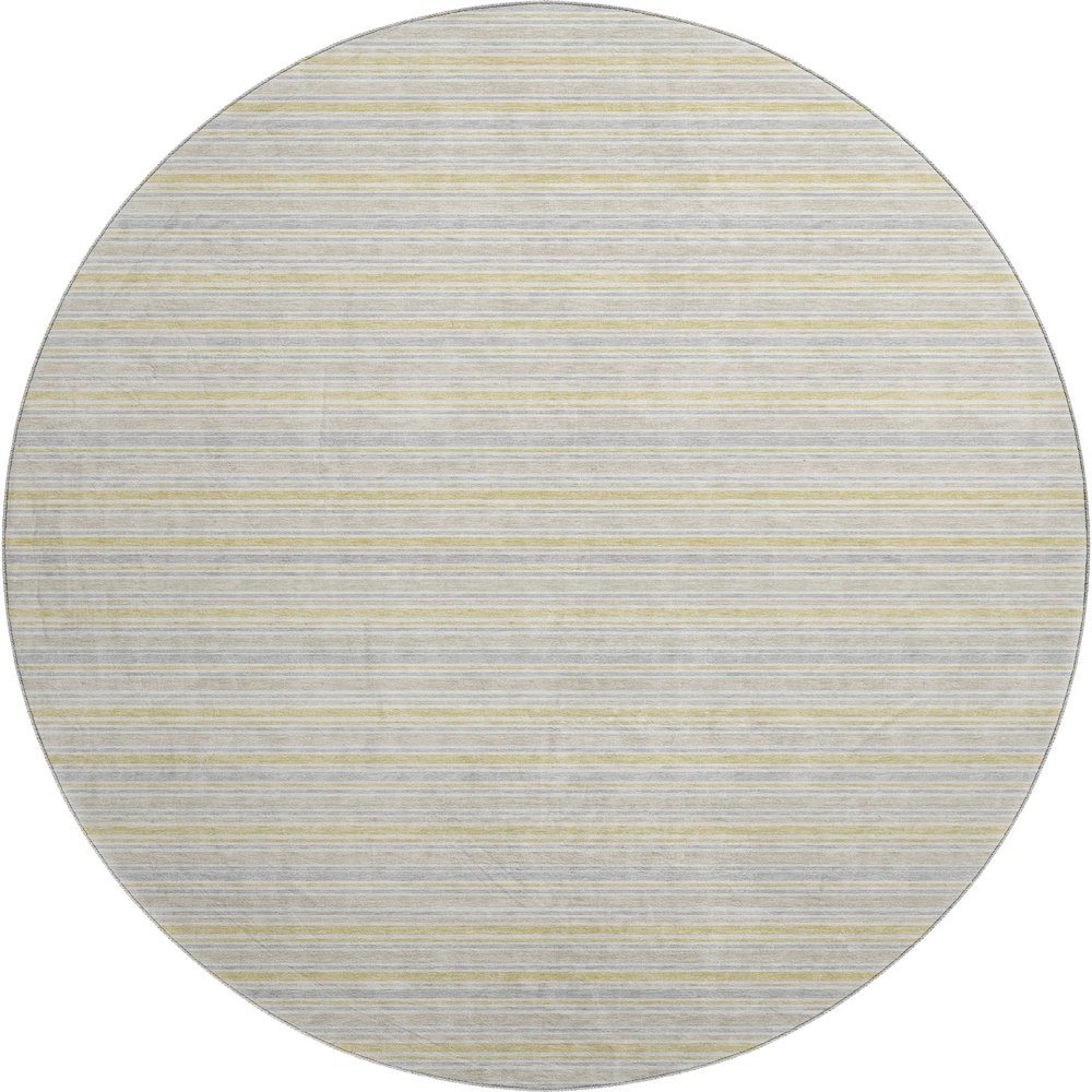 Luxury Washable Indoor/Outdoor Soft Essentials SE2 Gold 8' x 8' Rug. Picture 1