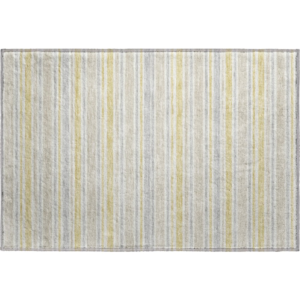 Luxury Washable Indoor/Outdoor Soft Essentials SE2 Gold 1'8" x 2'6" Rug. Picture 1