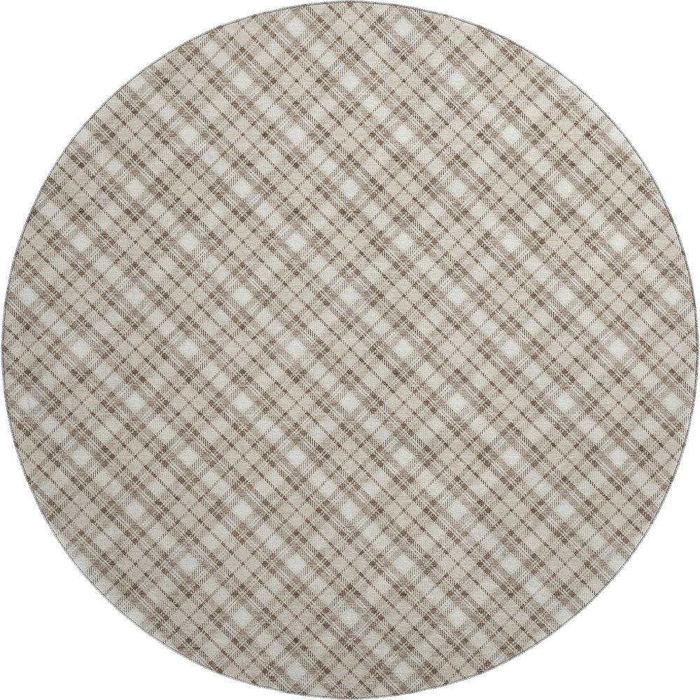 Luxury Washable Indoor/Outdoor Soft Essentials SE3 Brown 8' x 8' Rug. Picture 1
