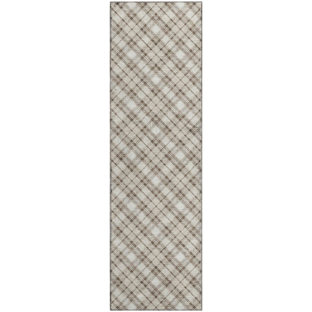 Luxury Washable Indoor/Outdoor Soft Essentials SE3 Brown 2'3" x 7'6" Runner Rug. Picture 1