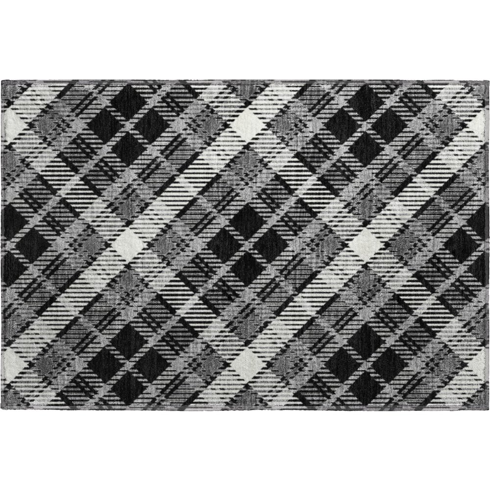 Luxury Washable Indoor/Outdoor Soft Essentials SE3 Black 1'8" x 2'6" Rug. Picture 1