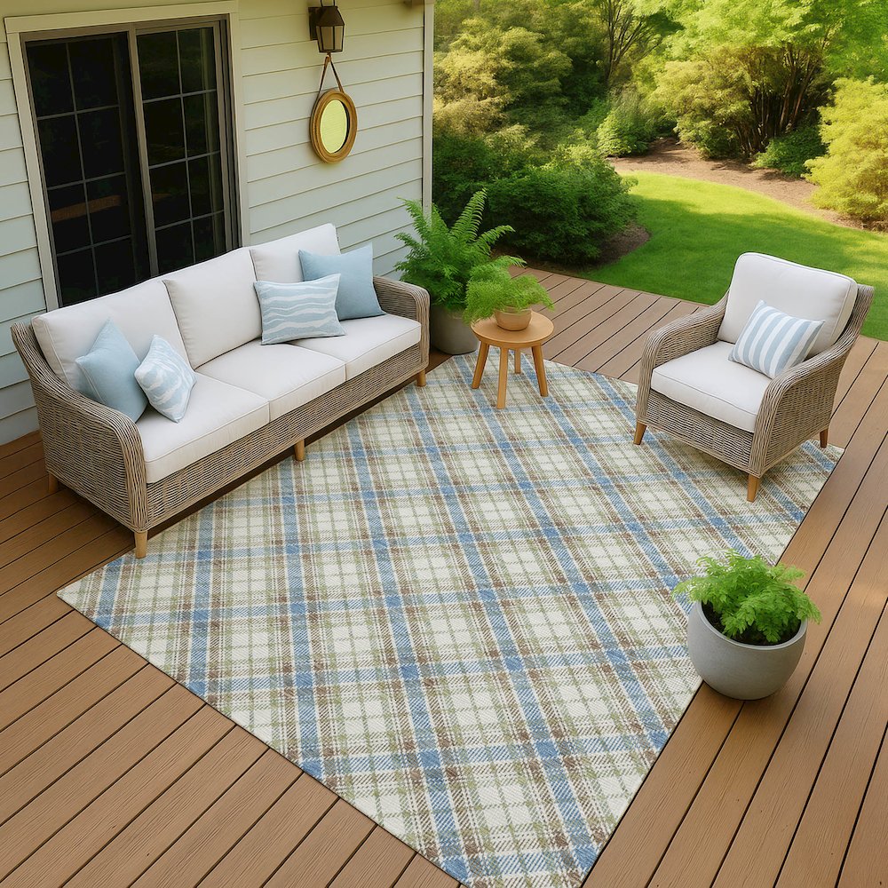 Luxury Washable Indoor/Outdoor Soft Essentials SE3 Blue 1'8" x 2'6" Rug. Picture 6
