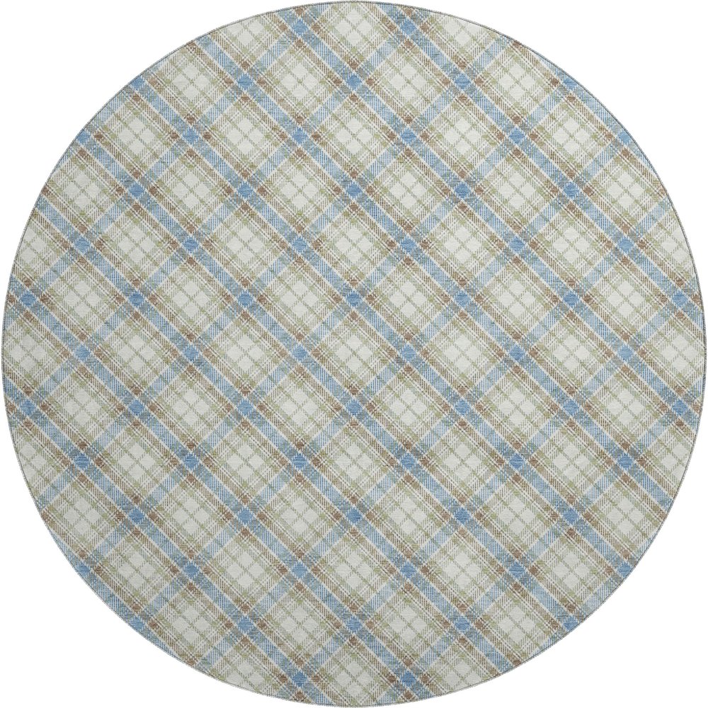 Luxury Washable Indoor/Outdoor Soft Essentials SE3 Blue 8' x 8' Rug. Picture 1