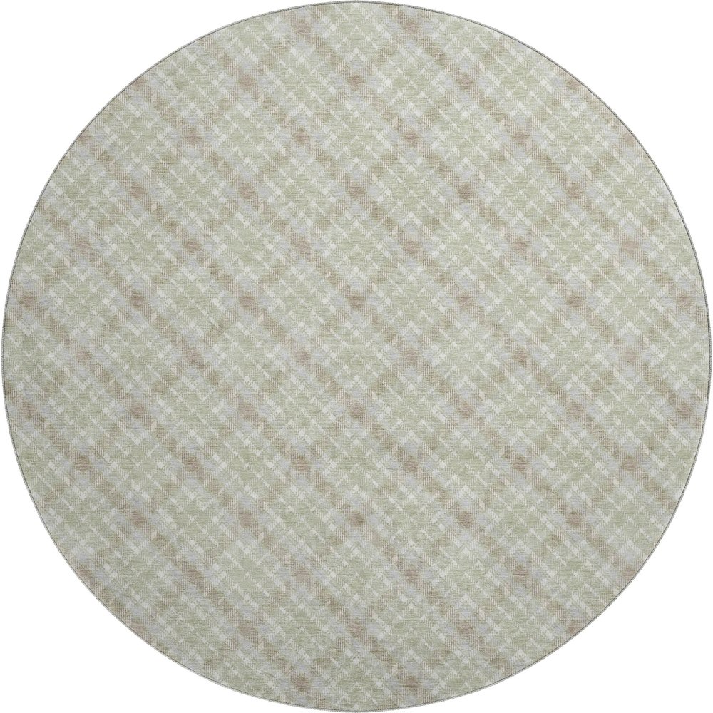 Luxury Washable Indoor/Outdoor Soft Essentials SE3 Green 8' x 8' Rug. Picture 1