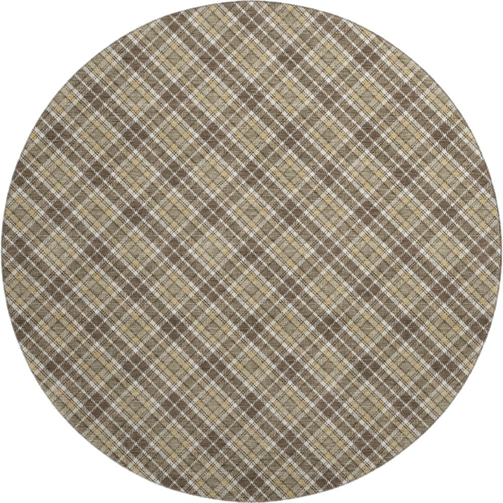 Luxury Washable Indoor/Outdoor Soft Essentials SE3 Brown 8' x 8' Rug. Picture 1