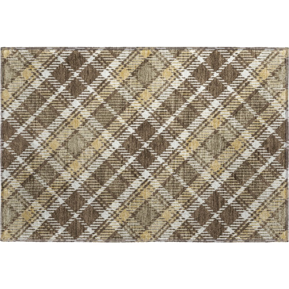 Luxury Washable Indoor/Outdoor Soft Essentials SE3 Brown 1'8" x 2'6" Rug. Picture 1