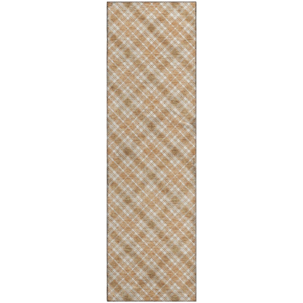 Luxury Washable Indoor/Outdoor Soft Essentials SE3 Orange 2'3" x 7'6" Runner Rug. Picture 1