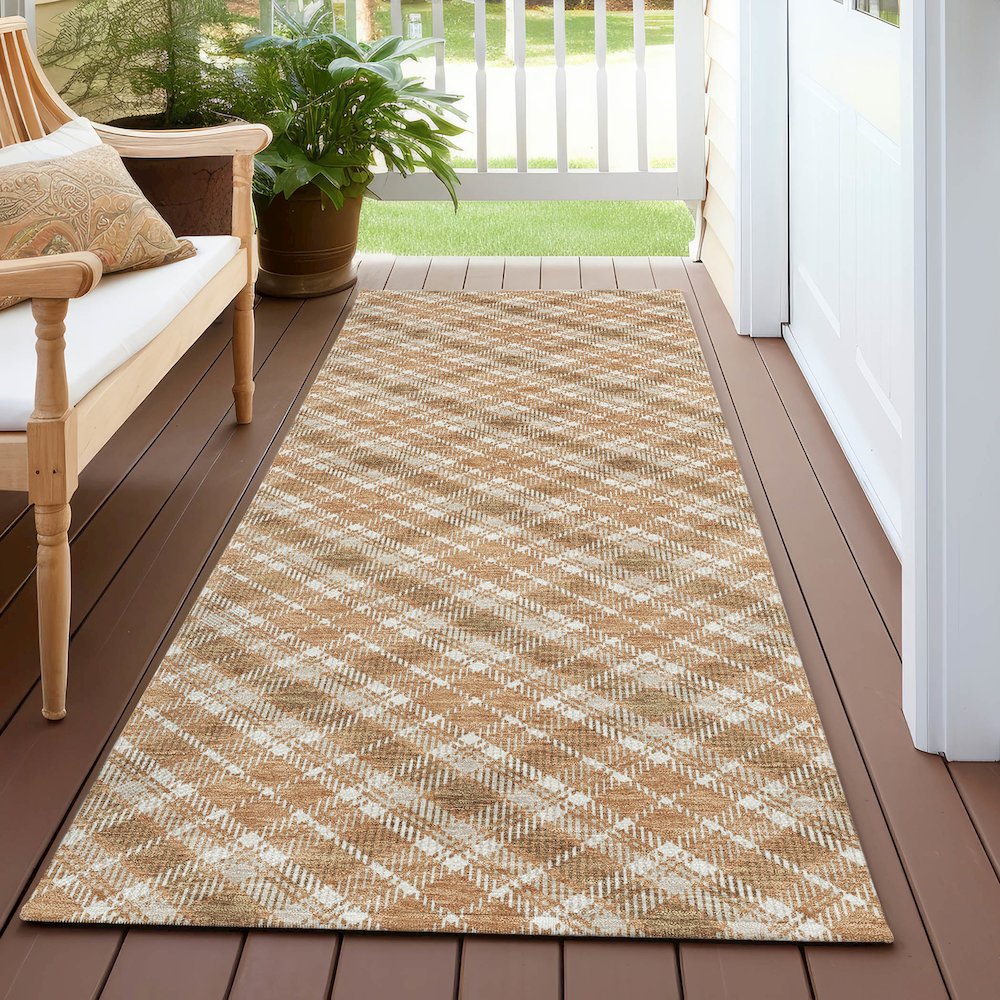 Luxury Washable Indoor/Outdoor Soft Essentials SE3 Orange 2'3" x 7'6" Runner Rug. Picture 6